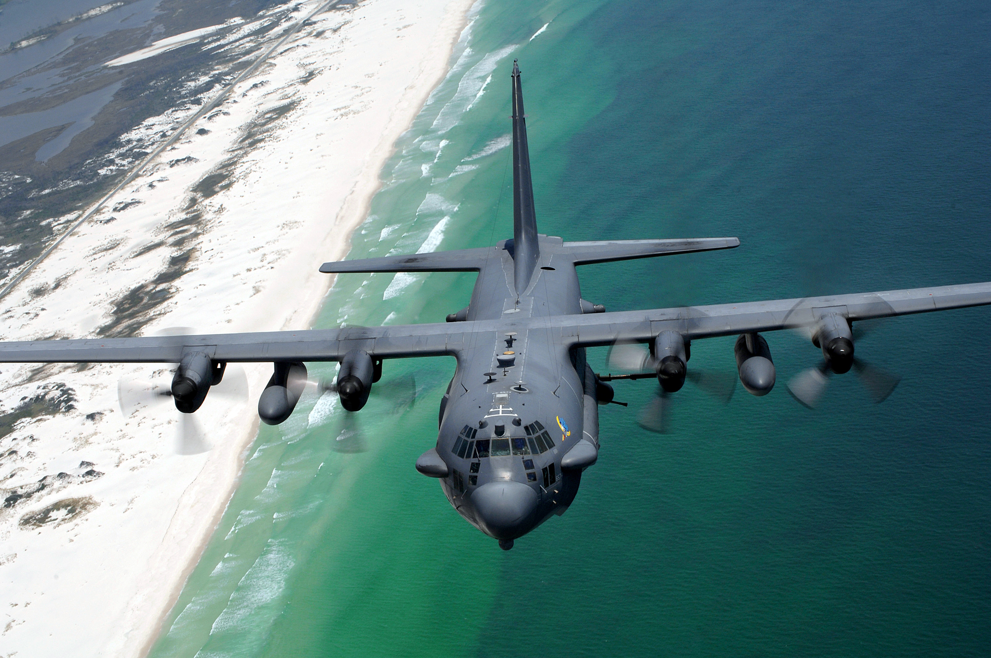         Lockheeds AC-130H Spectre Gunship AC-130H Spectre over the Florida coast.