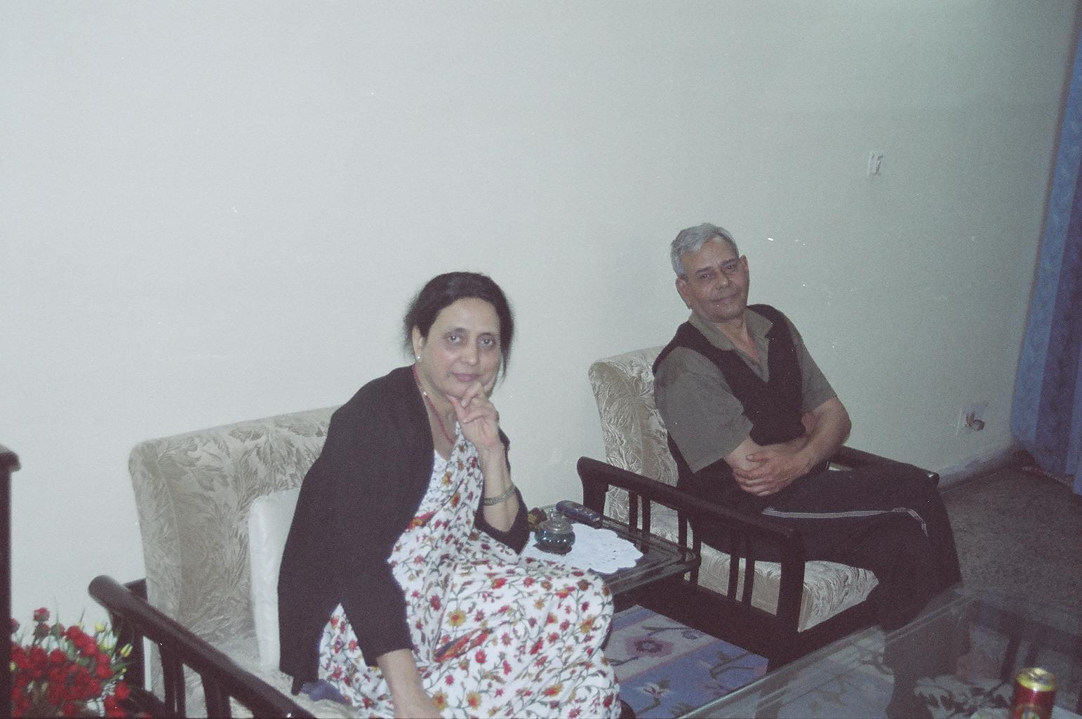 Myself visiting my Uncle Vijay Cha Cha ( Neerja Bua's brother ) & his wife Renu Cha Chi at their home in New Delhi