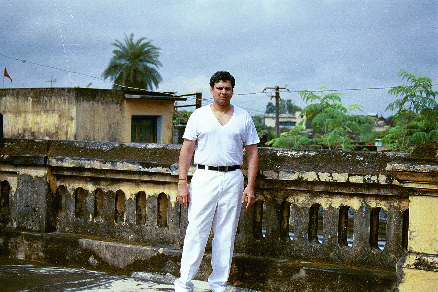 Myself on top of the house balcony; that overlooks the square courtyard