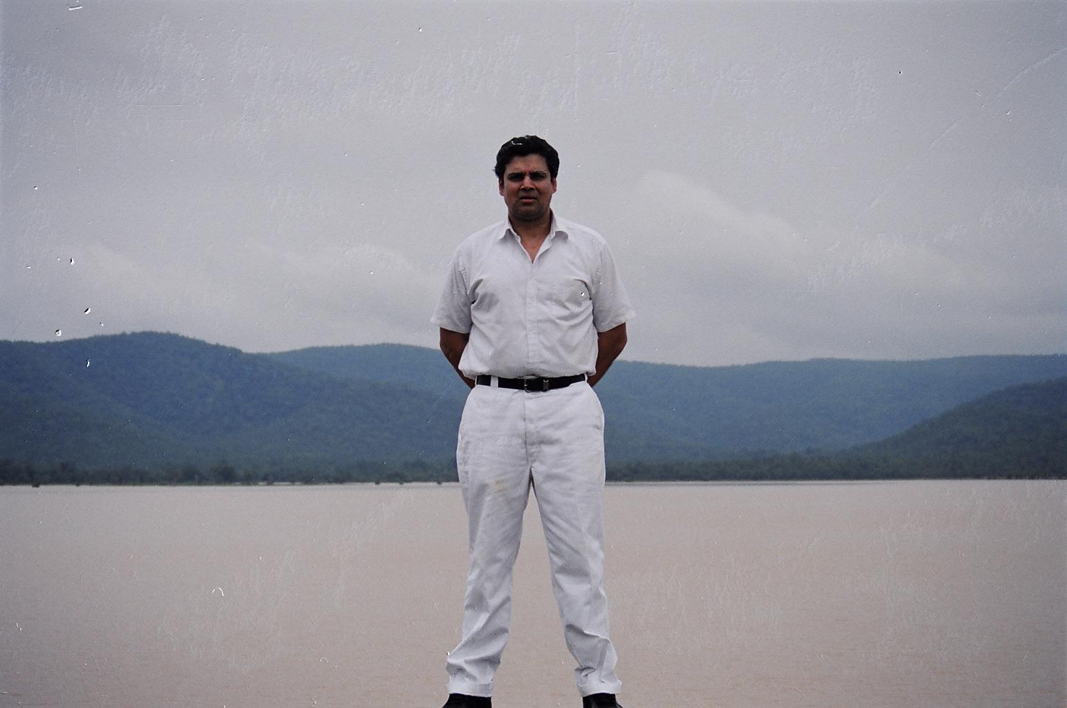 Myself visiting MALLEHPUR, India, up in the 'Burhut Hills', by the dam reservoir (2002)