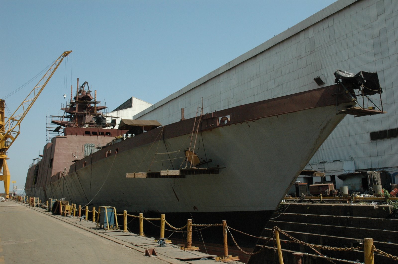 Ship Construction at a Dry Dock in Mumbai (Bombay), India