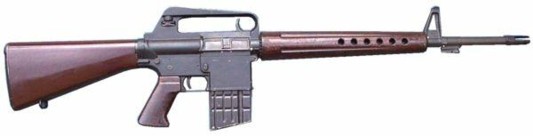          Armalite AR-10 .30Caliber (7.62x51mm)
This old US Battle-Rifle is very solid & lightweight that can shoot accurately upto 700 meters. Tragically, it never saw action & never went into mass production. It is the predecessor of the M-16. This Rifle is also an excellent HUNTING-RIFLE that can fire in Semi-Automatic & Full-Automatic mode