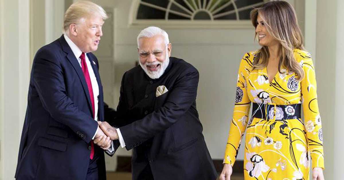 President Donald Trump; Prime Minister Narendra Modi & Lady Melania Trump