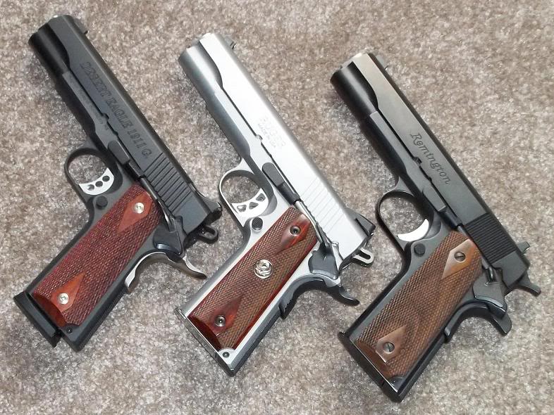 Desert Eagle 1911G .45ACP; Ruger .45ACP; Remington .45ACP pistols
