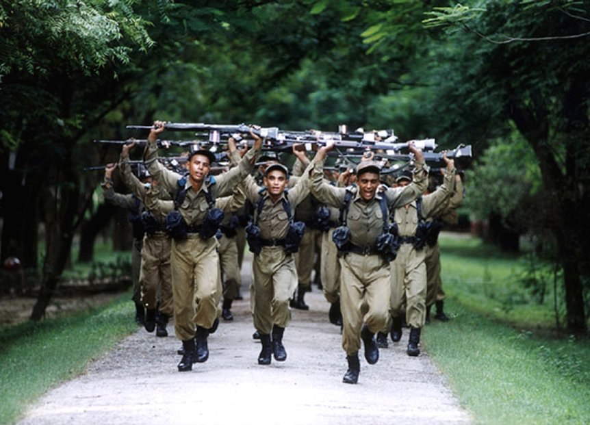 Indian Army Gurkhas at Physical training camp .