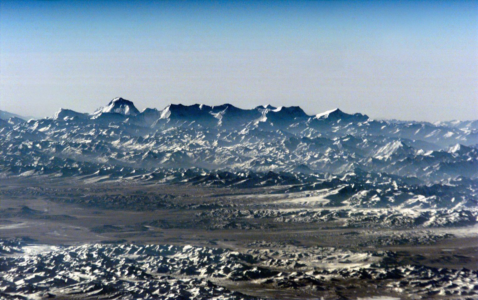 Mount Dhaulagiri as seen from 200 miles up from SpaceShuttle 