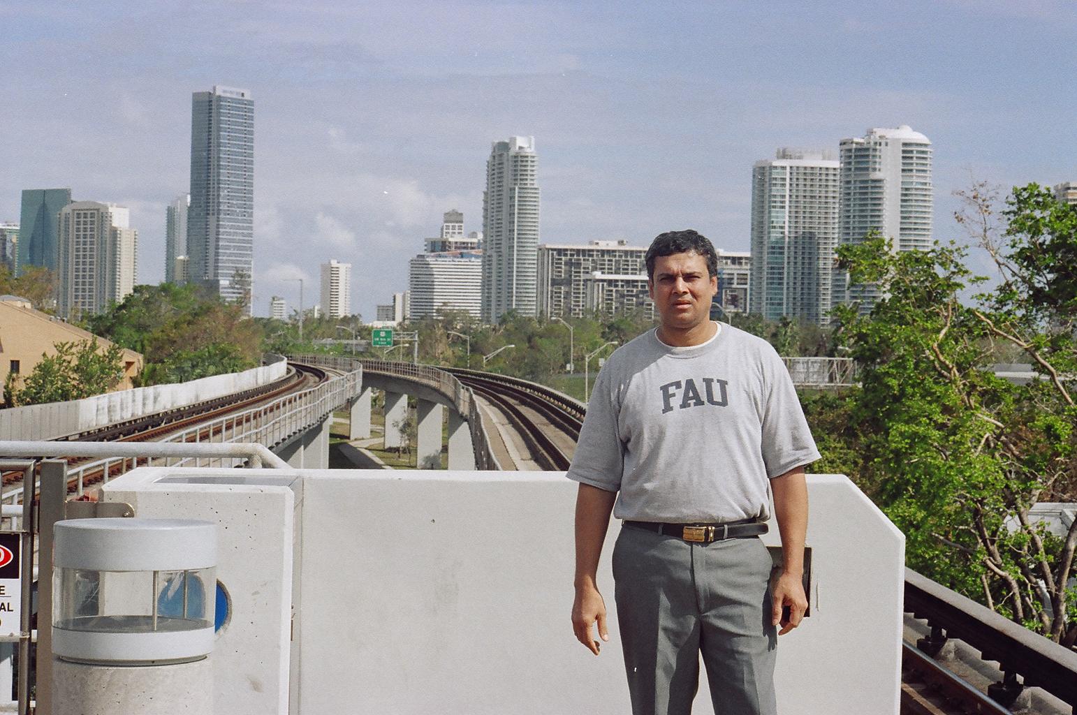 Myself at Vizcaya in Miami, with the Brickell Skyline in the background (2004)