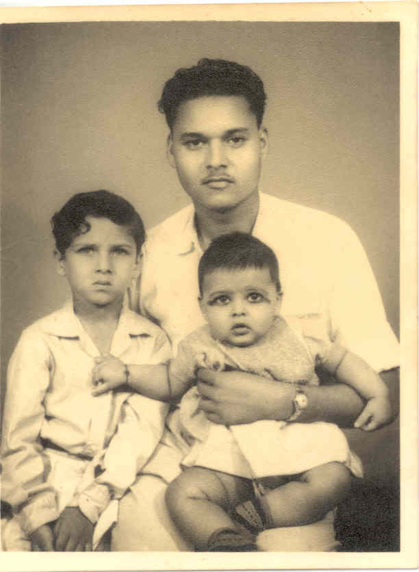 Click to enlarge - Myself with my brother and Uncle Shashi ( 29 years - He was a Flight Attendant & died in an Indian Airlines plane crash (1970), in the North-East Lower Himalayas