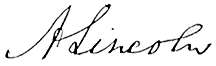 Signature of Ex-President Abraham Lincoln